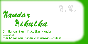 nandor mikulka business card